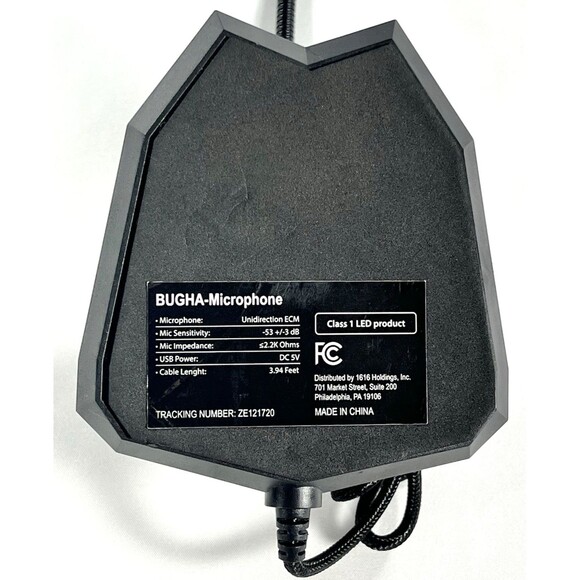 BUGHA-Microphone #ZE121720 Freestanding Desktop/Laptop USB Black Tested - Picture 6 of 7